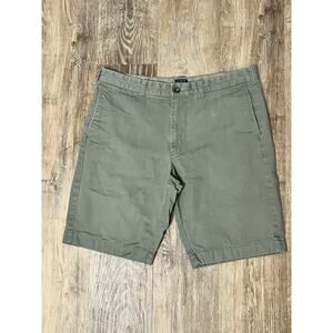 J.CREW Rivington Chino Shorts Green Flat Front Button Pockets Cotton Men